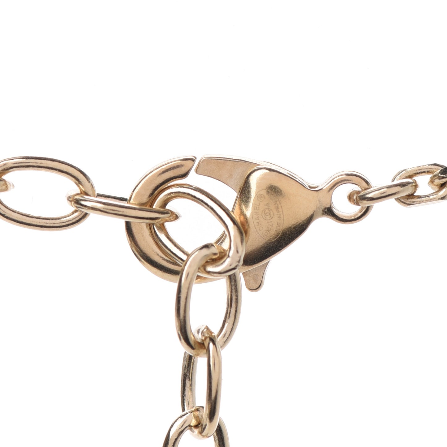 Crystal CC Medallion Necklace Gold