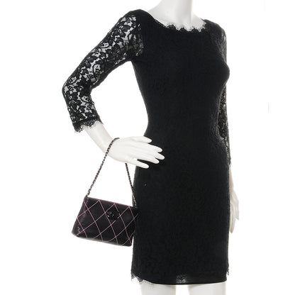 Chanel Lambskin Contrast Stitch Surpique Pochette Dark Purple 2 of 4