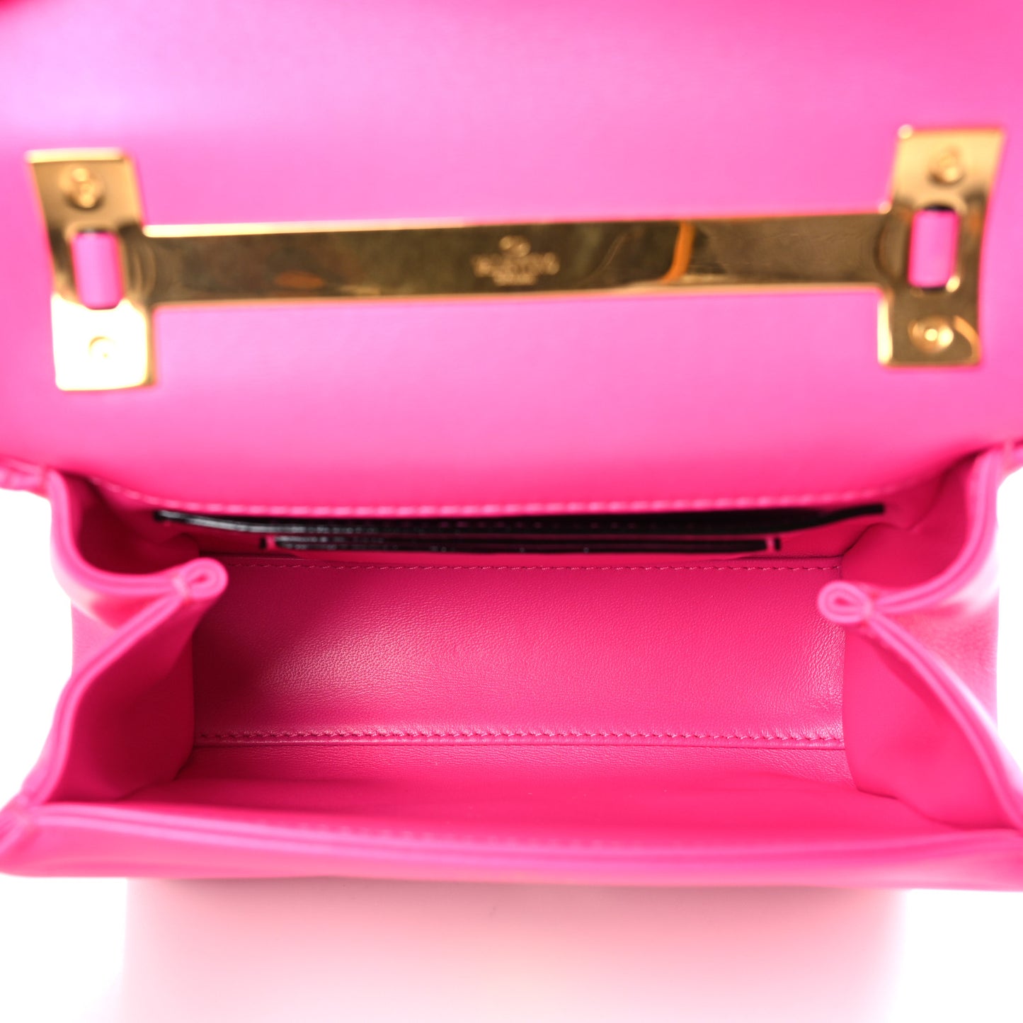Nappa Tonal Monochrome Mini One Stud Top Handle Bag Pink PP