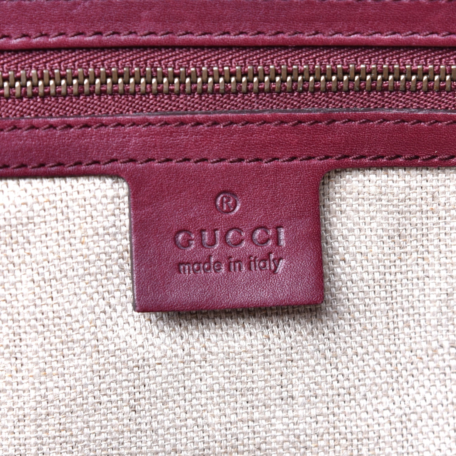 Gucci Calfskin Duilio Brogue Top Handle Bag Burgundy 6 of 11