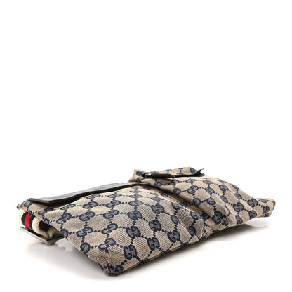 Gucci GG Monogram Web Double Pocket Belt Bag Navy 4 of 10