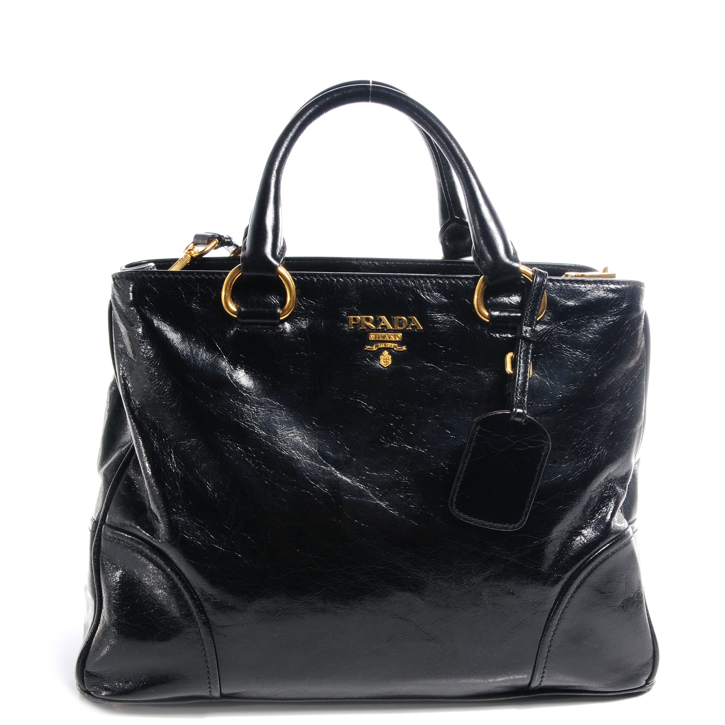 Vitello Shine Tote Nero Black