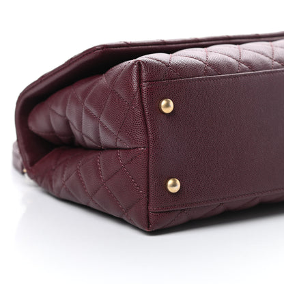 Chanel Caviar Lizard Embossed Quilted Small Coco Handle Flap Burgundy 9 of 11