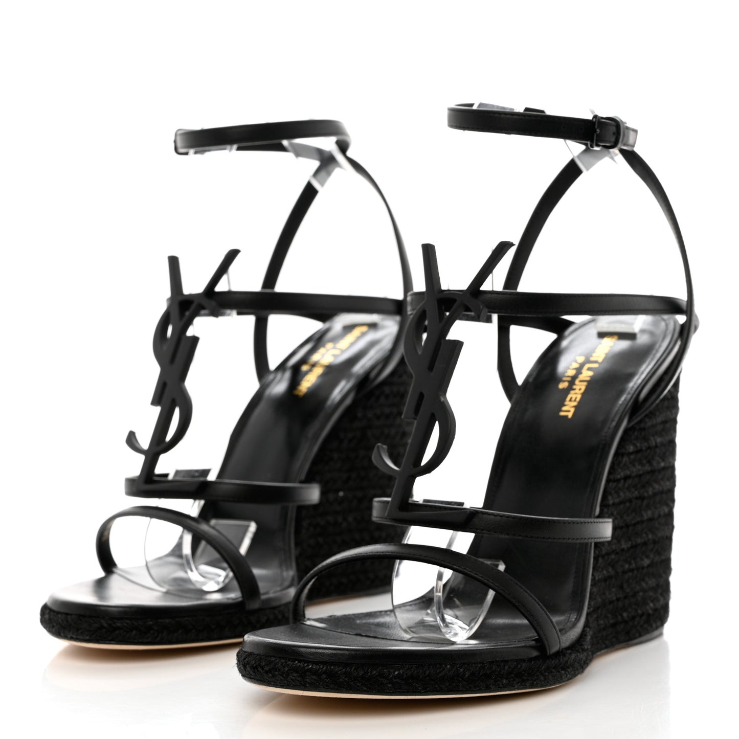 Calfskin Cassandra Espadrille 105 Wedges 42 Black