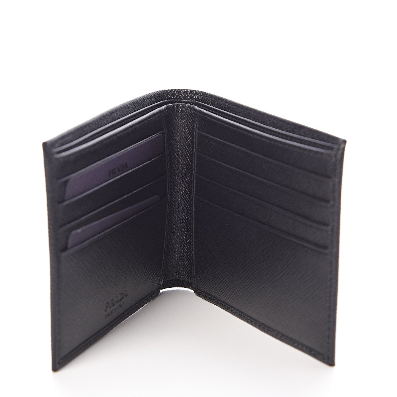 Prada Saffiano Bi-Fold Wallet Black 5 of 7