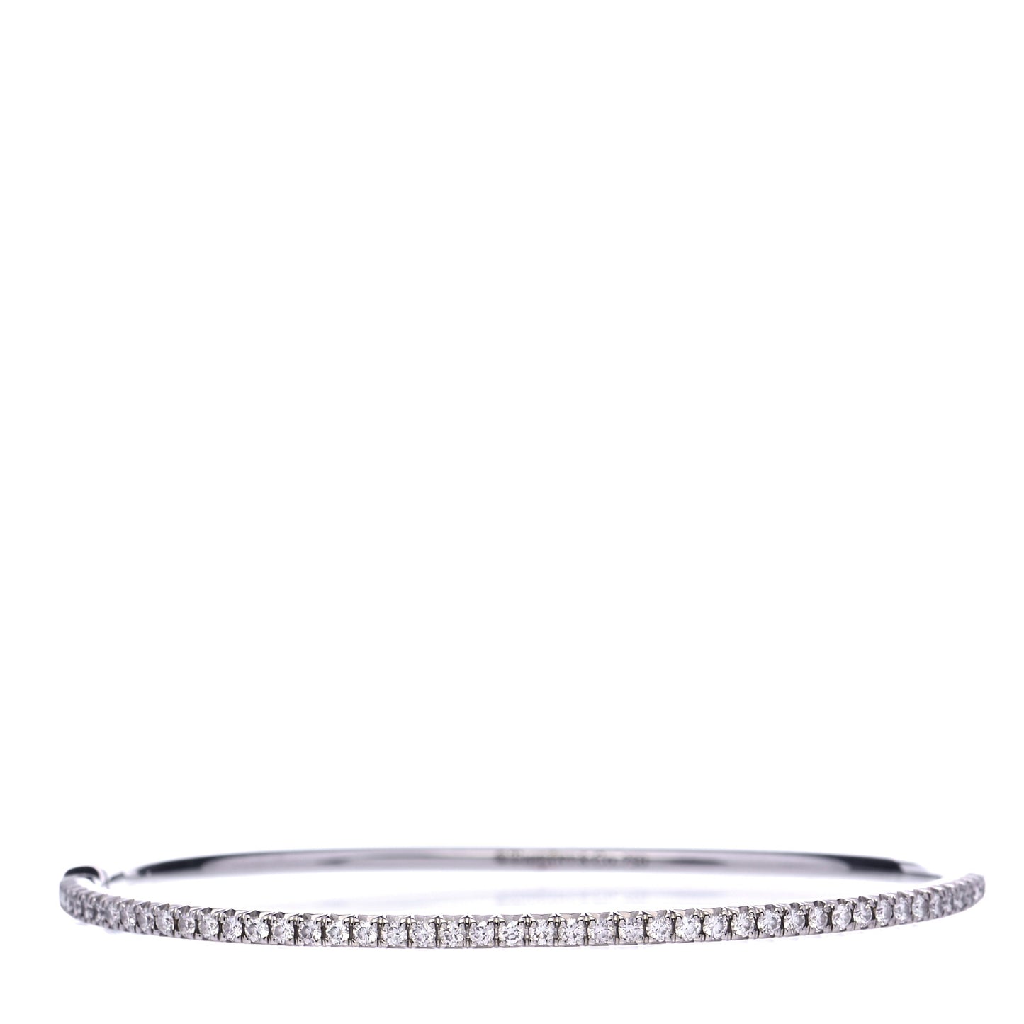 18K White Gold Diamond Metro Bangle Bracelet