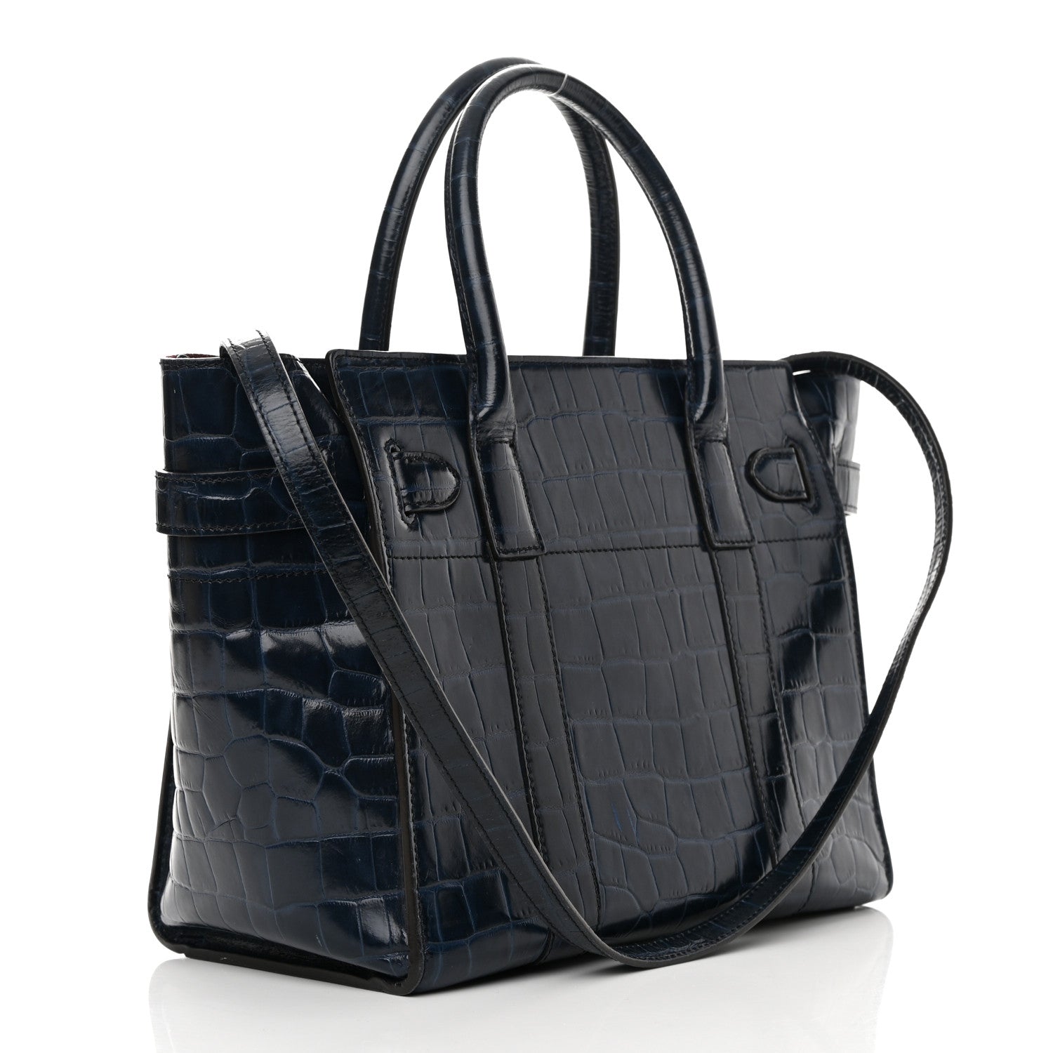 Mulberry Crocodile Embossed Calfskin Small Zipped Bayswater Blue 3 of 16