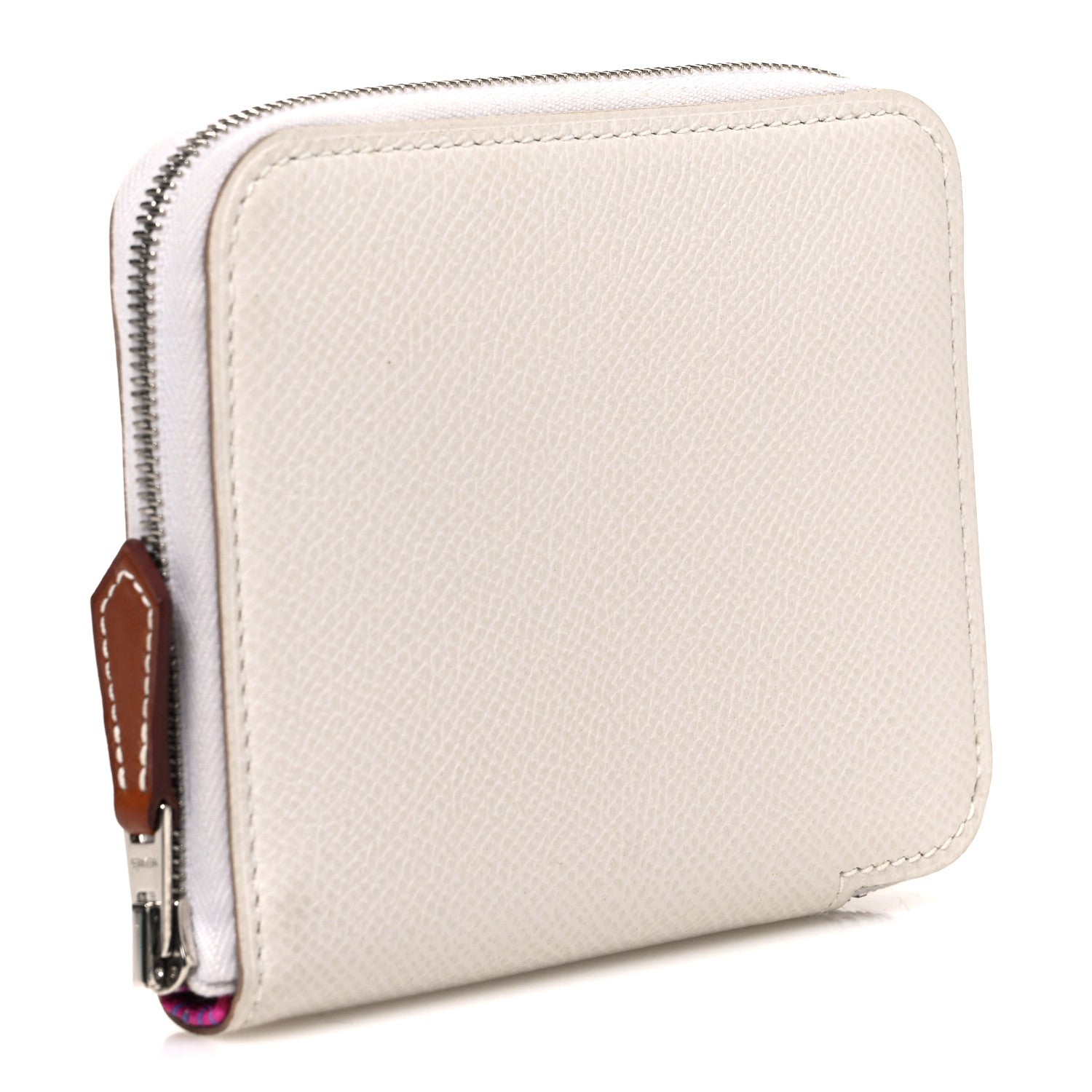 Hermes Epsom Silk'In Compact Wallet New White 3 of 7