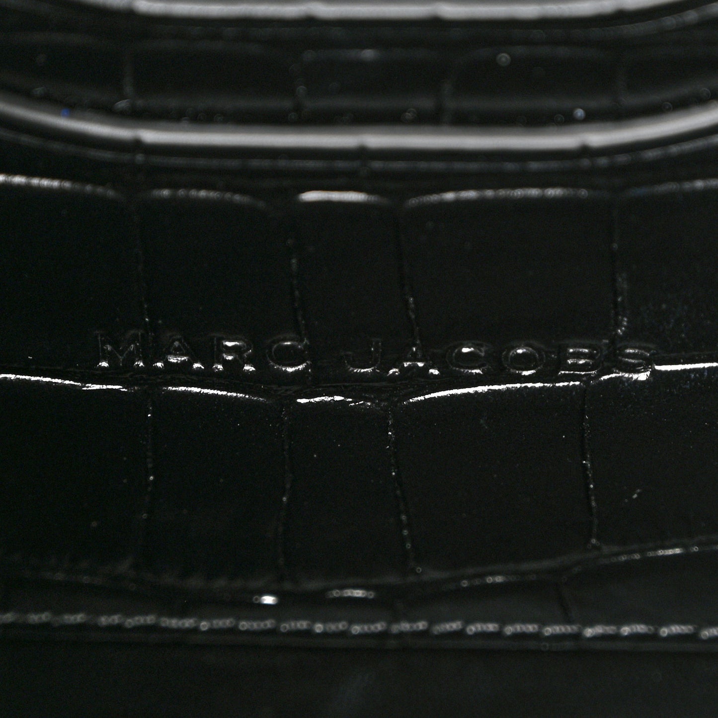 Calfskin Crocodile Embossed The St Marc Large Top Handle Bag Black