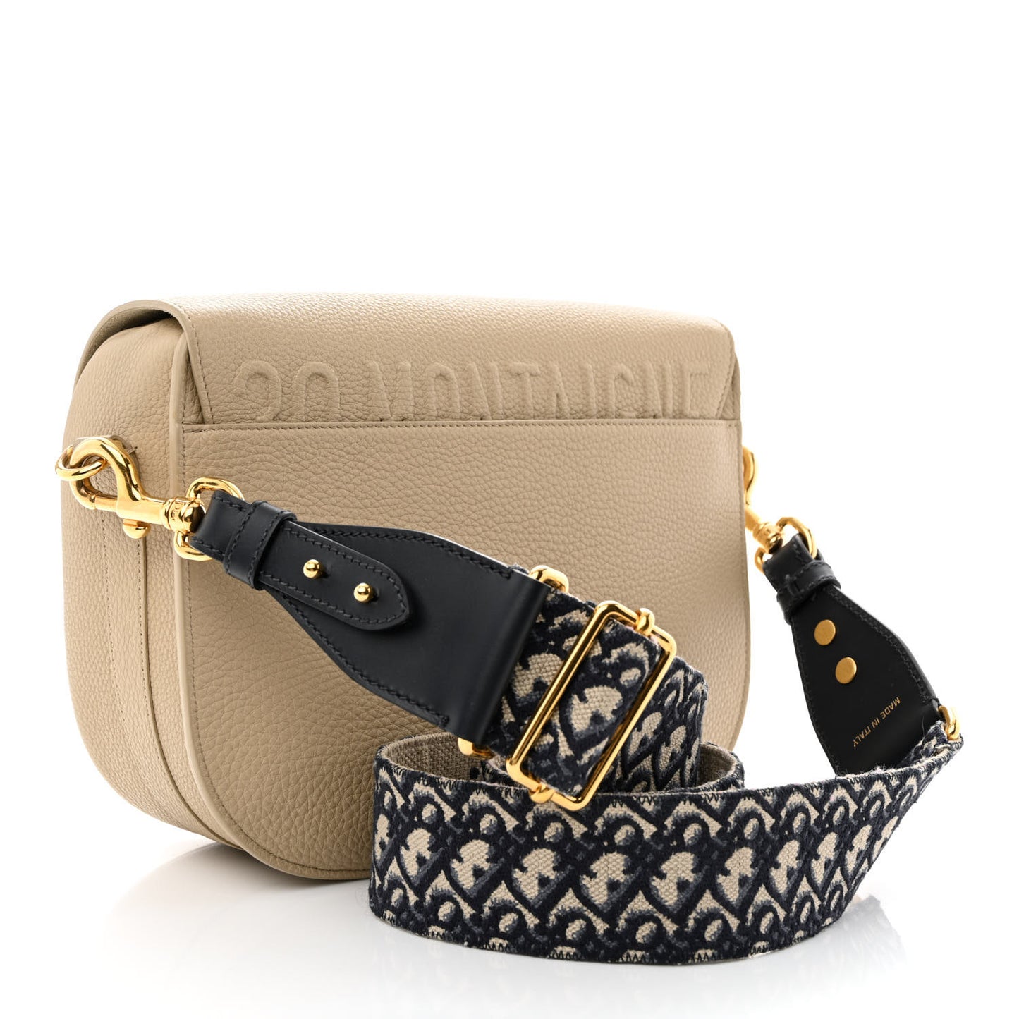 Grained Calfskin Large Bobby Flap Beige