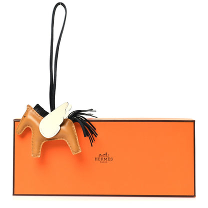 Hermes Milo Lambskin Grigri Rodeo Pegase Horse Bag Charm PM Sesame Black Nata 5 of 5