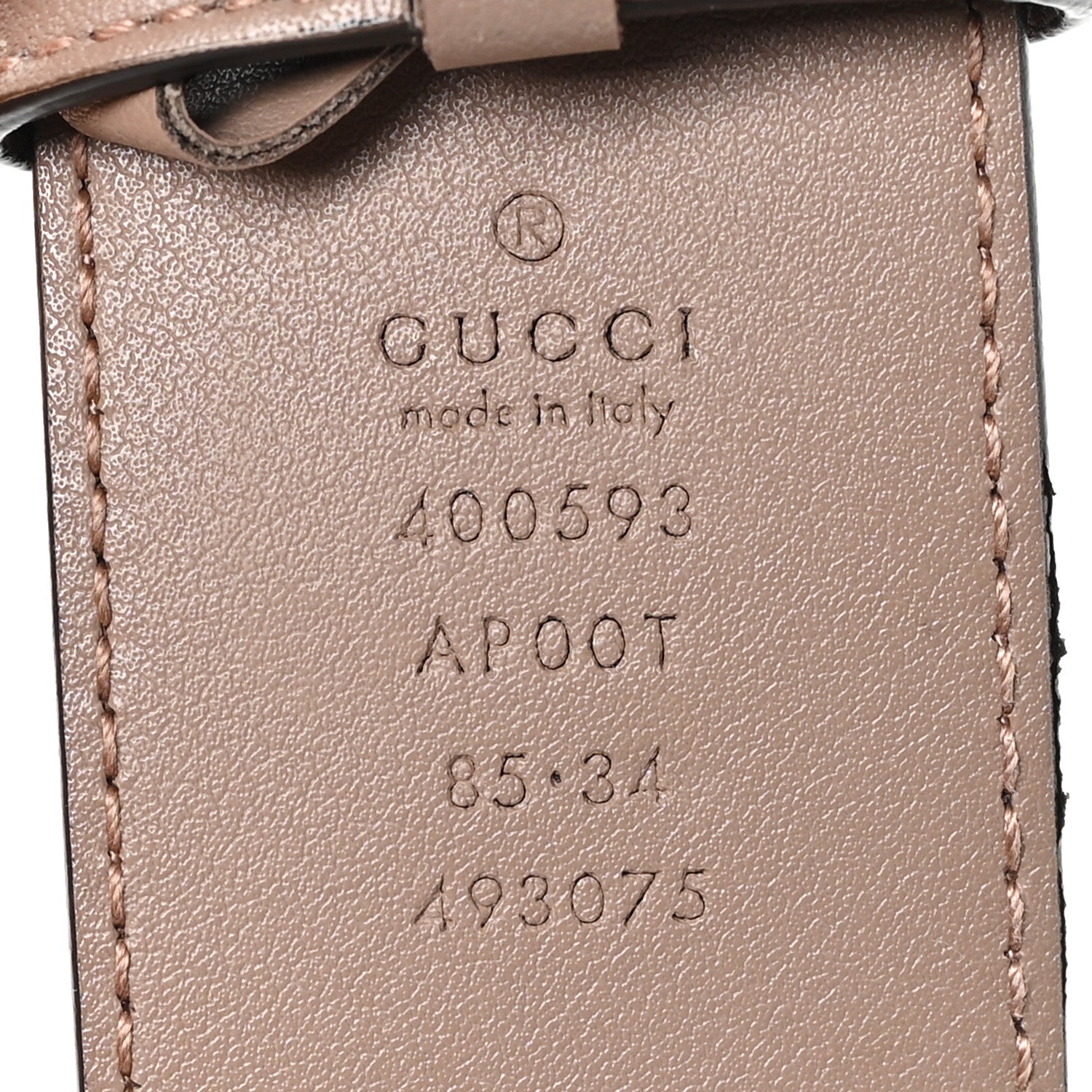 Gucci Calfskin Double G 40mm Belt 85 34 Porcelain Rose 3 of 5