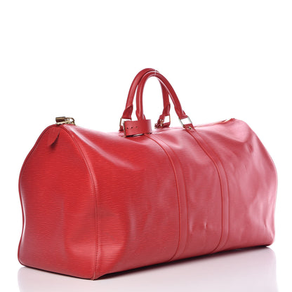 Louis Vuitton Epi Keepall 55 Castillan Red 3 of 23