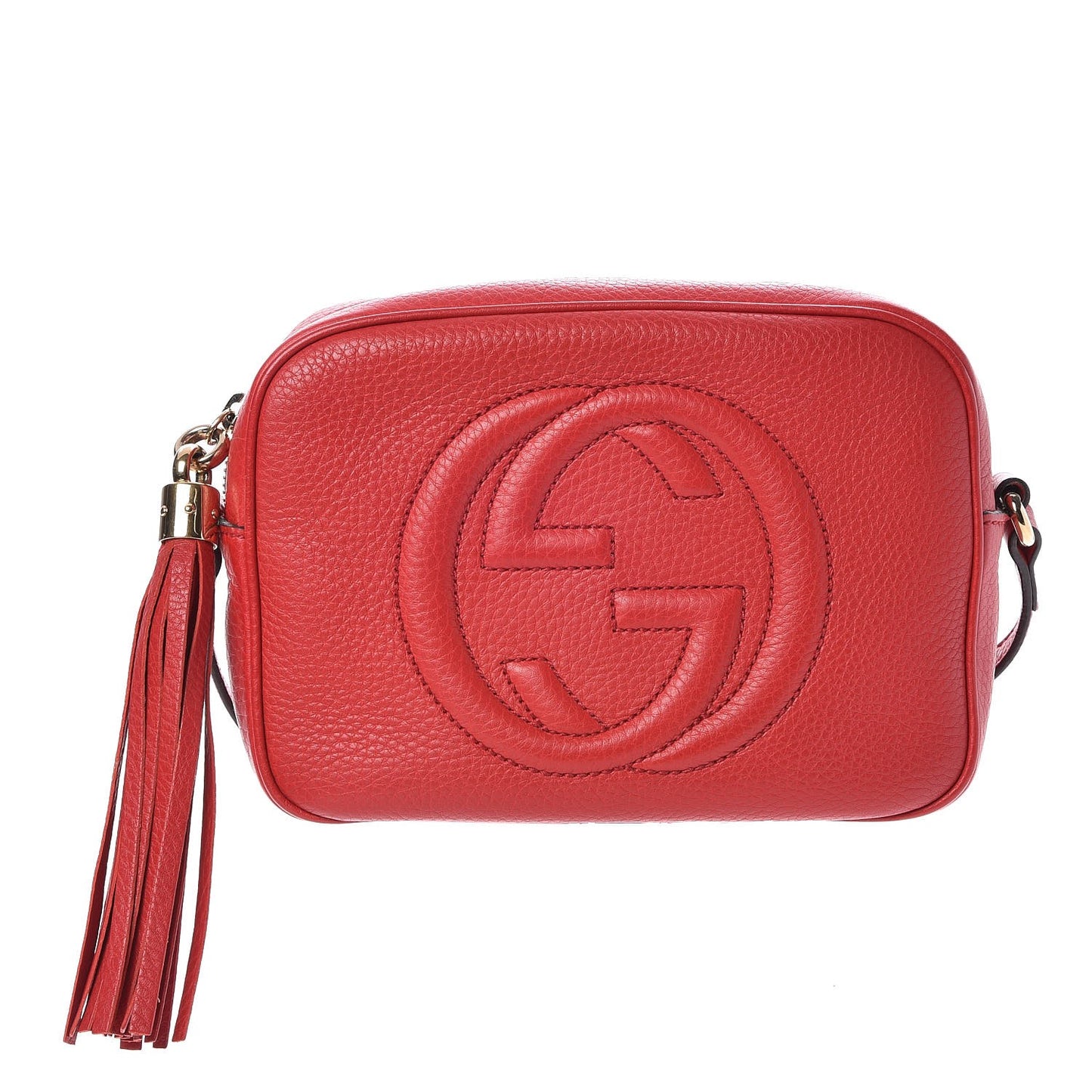 Pebbled Calfskin Small Soho Disco Bag Tabasco Red