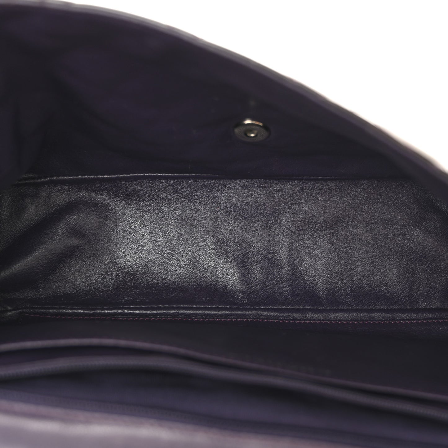 Patent Quilted Jumbo Single Flap Dark Purple