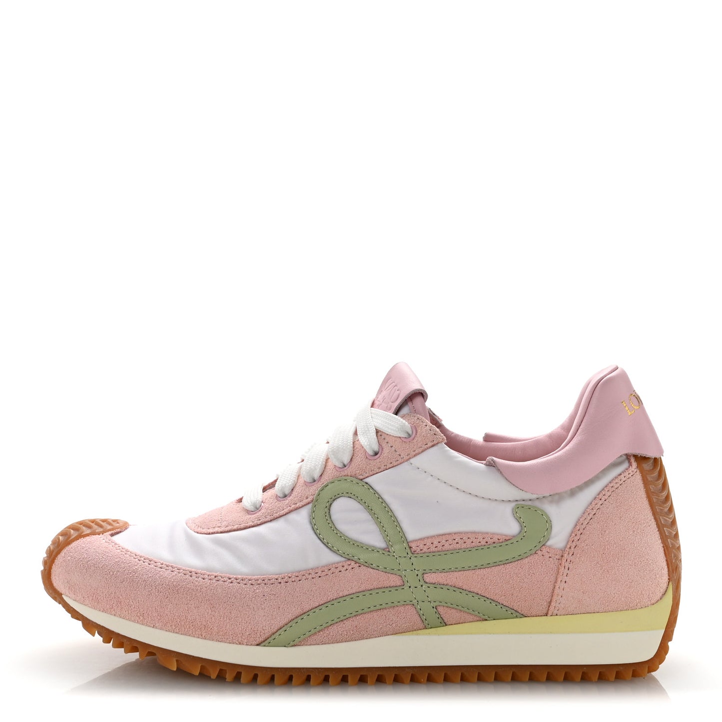 Nylon Suede Flow Runner Sneakers 38 Bonbon White
