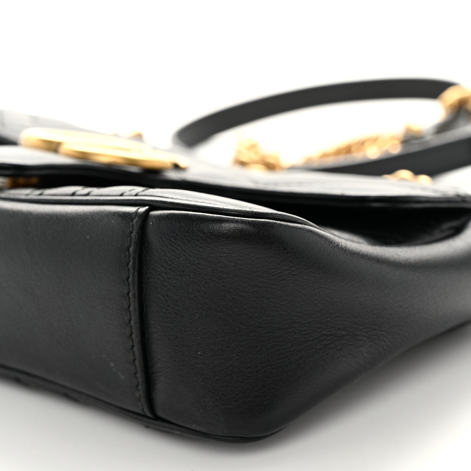 Gucci Calfskin Matelasse Mini GG Marmont Shoulder Bag Black 10 of 10