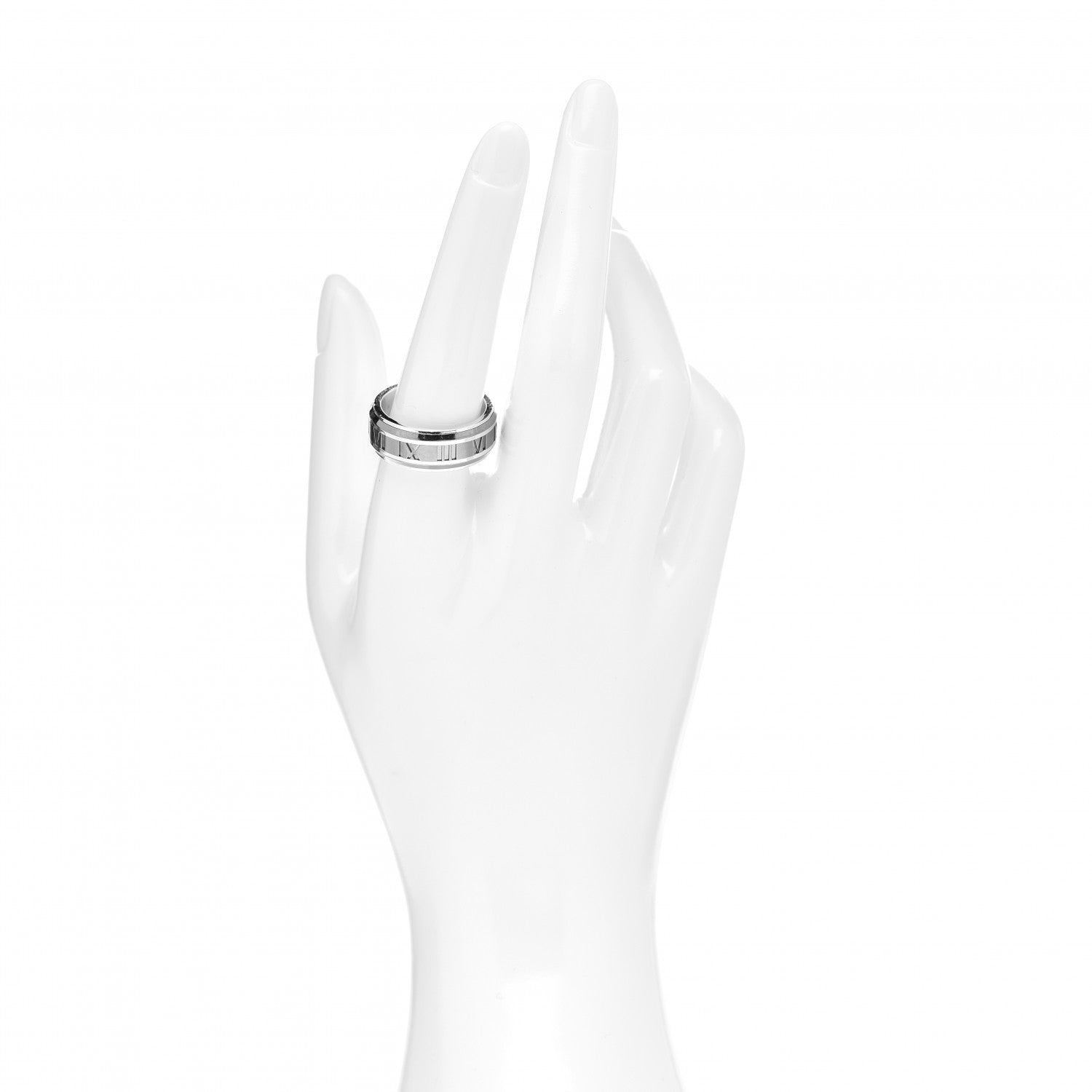 Tiffany Sterling Silver Titanium Atlas Band Ring 58 8.5 2 of 4