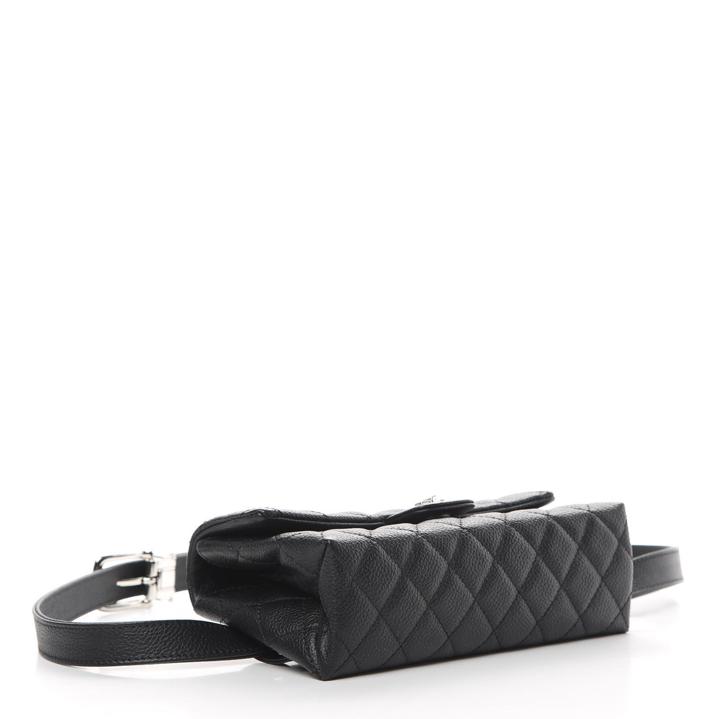 Grained Calfskin Quilted 2.55 Reissue Flap Belt Bag Clutch Black
