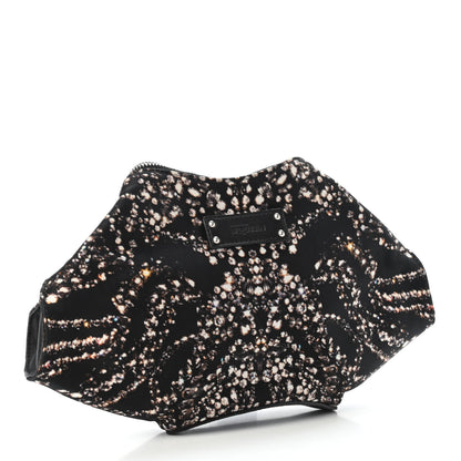 Alexander McQueen Silk Dandelion Print De Manta Clutch Black 2 of 4