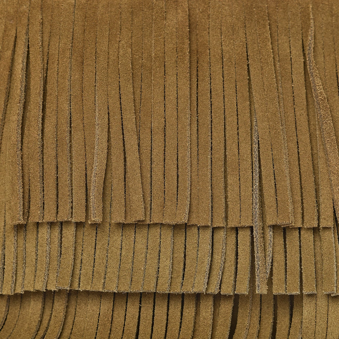 Suede Fringe Medium Clutch Light Ocre