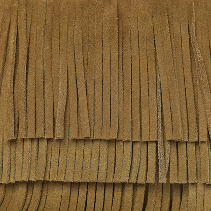 Saint Laurent Suede Fringe Medium Clutch Light Ocre 9 of 11