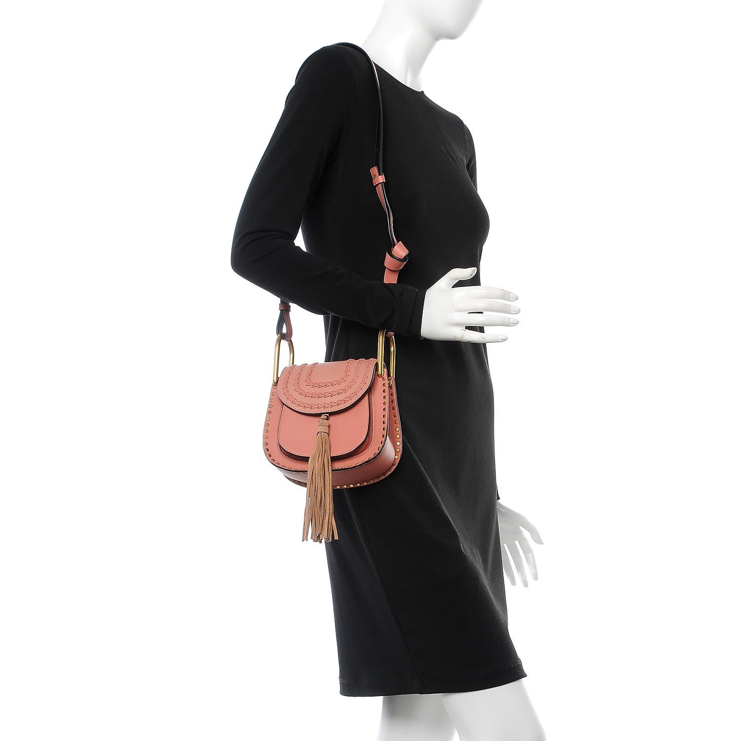 Chloe Calfskin Braided Mini Hudson Shoulder Bag Misty Rose 2 of 6
