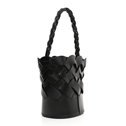 Prada Vitello Intreccio Bucket Bag Black 6 of 19