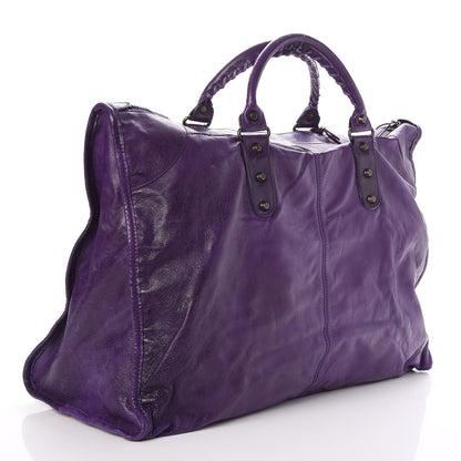 Balenciaga Agneau Classic Hardware Weekender Eggplant 3 of 7