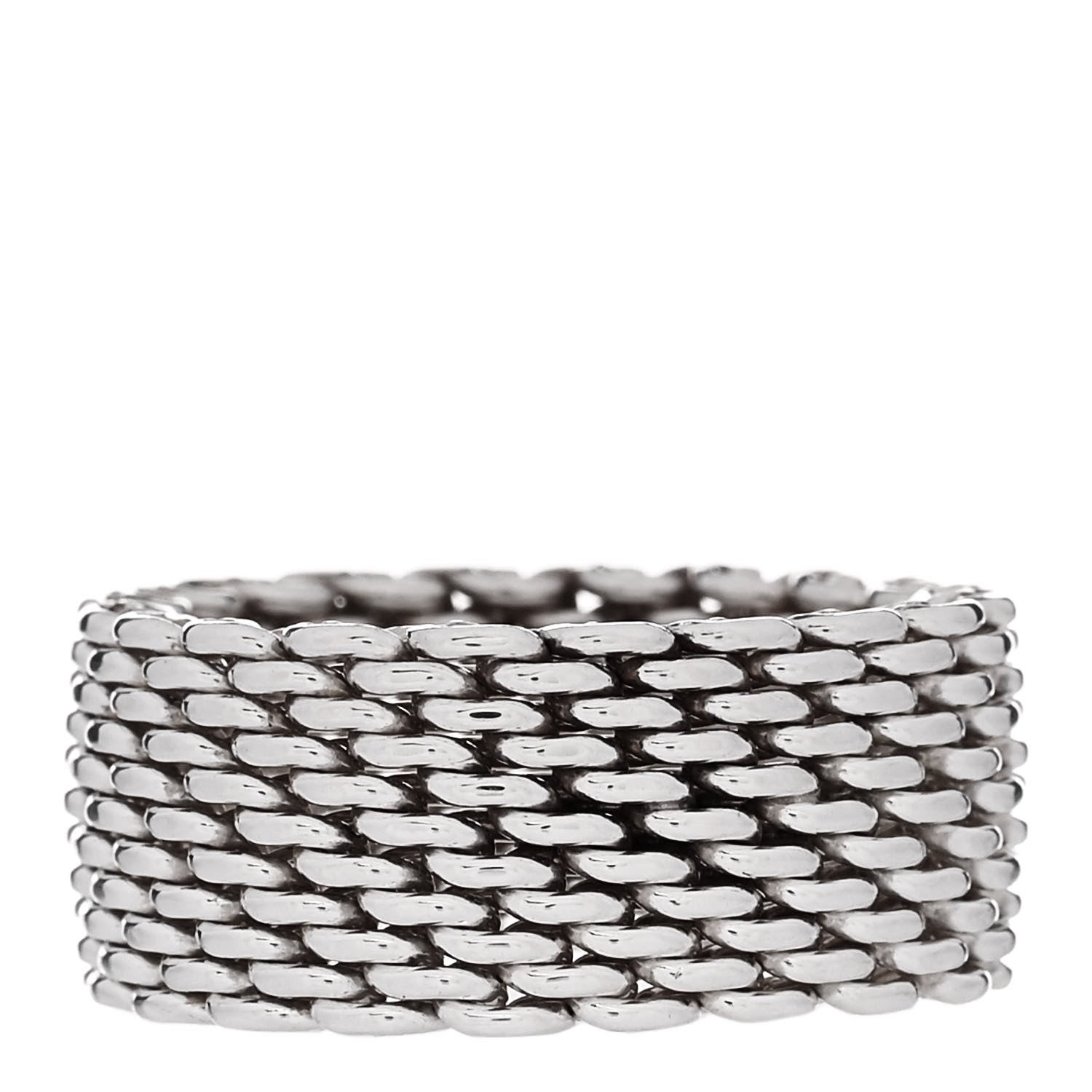 Tiffany Sterling Silver Somerset Mesh Ring 56 7.5 3 of 4