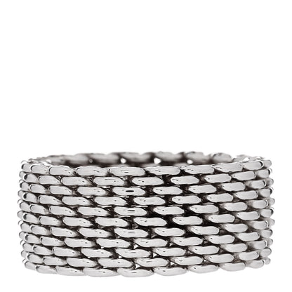 Tiffany Sterling Silver Somerset Mesh Ring 56 7.5 3 of 4