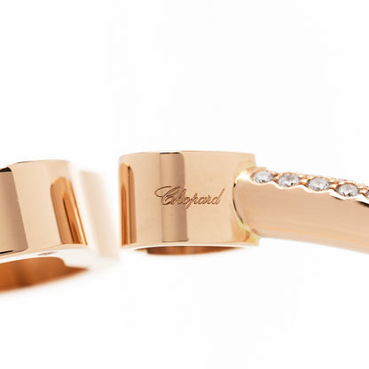Chopard 18K Rose Gold Mother of Pearl Diamond Happy Hearts Pave Bangle Bracelet 3 of 4