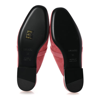 Hermes Suede Goatskin Oz Mules 35 Rose De Venise 6 of 10