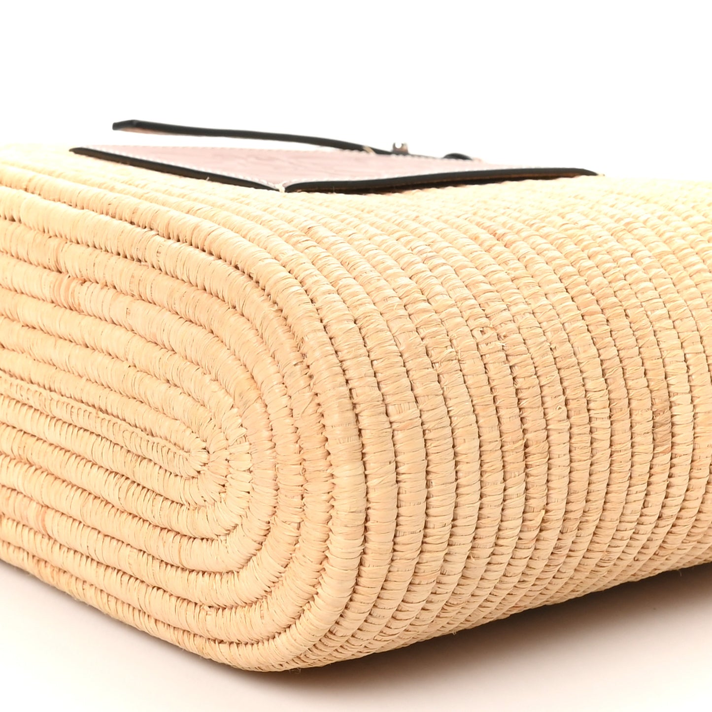 Raffia Small Square Basket Tote Bag Natural Tan