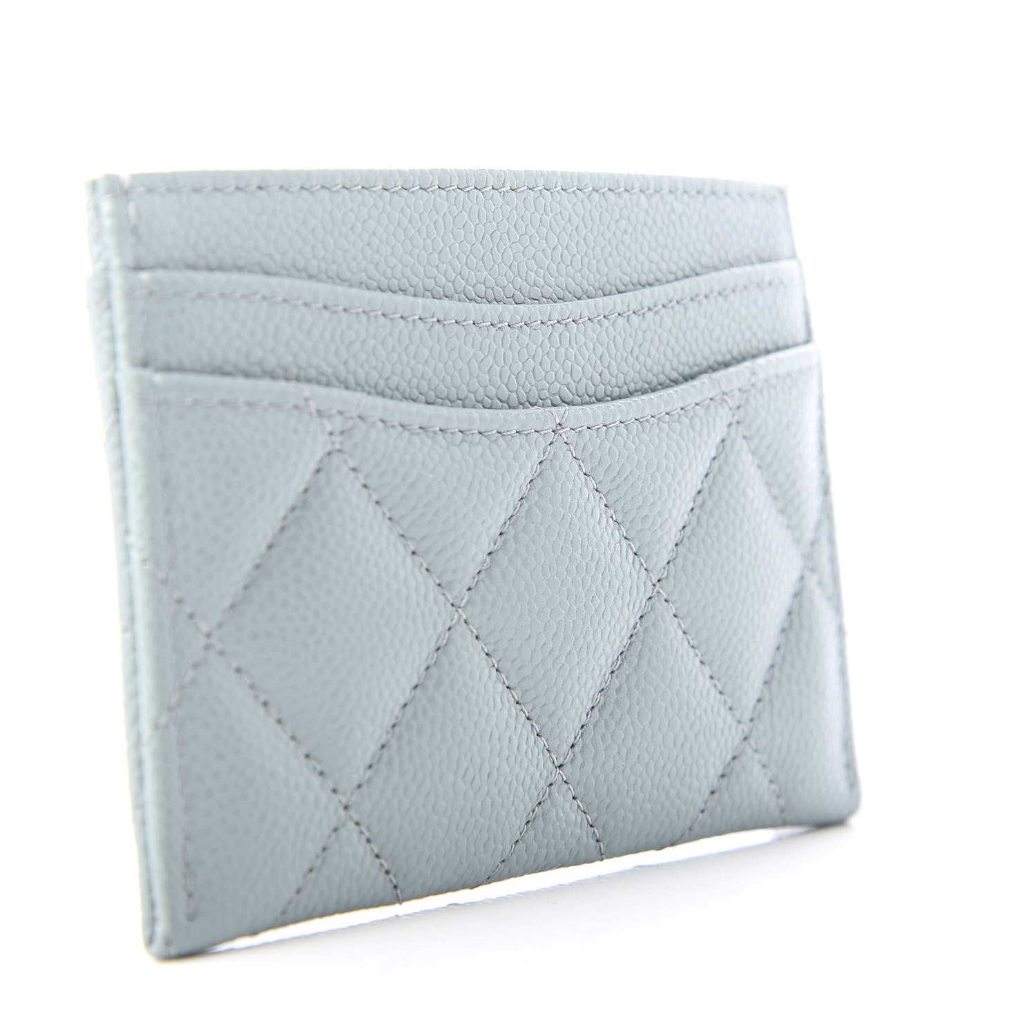 Chanel Caviar Quilted Card Holder Light Blue 3 of 9