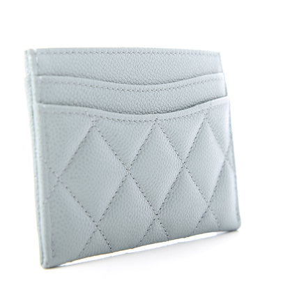 Chanel Caviar Quilted Card Holder Light Blue 3 of 9