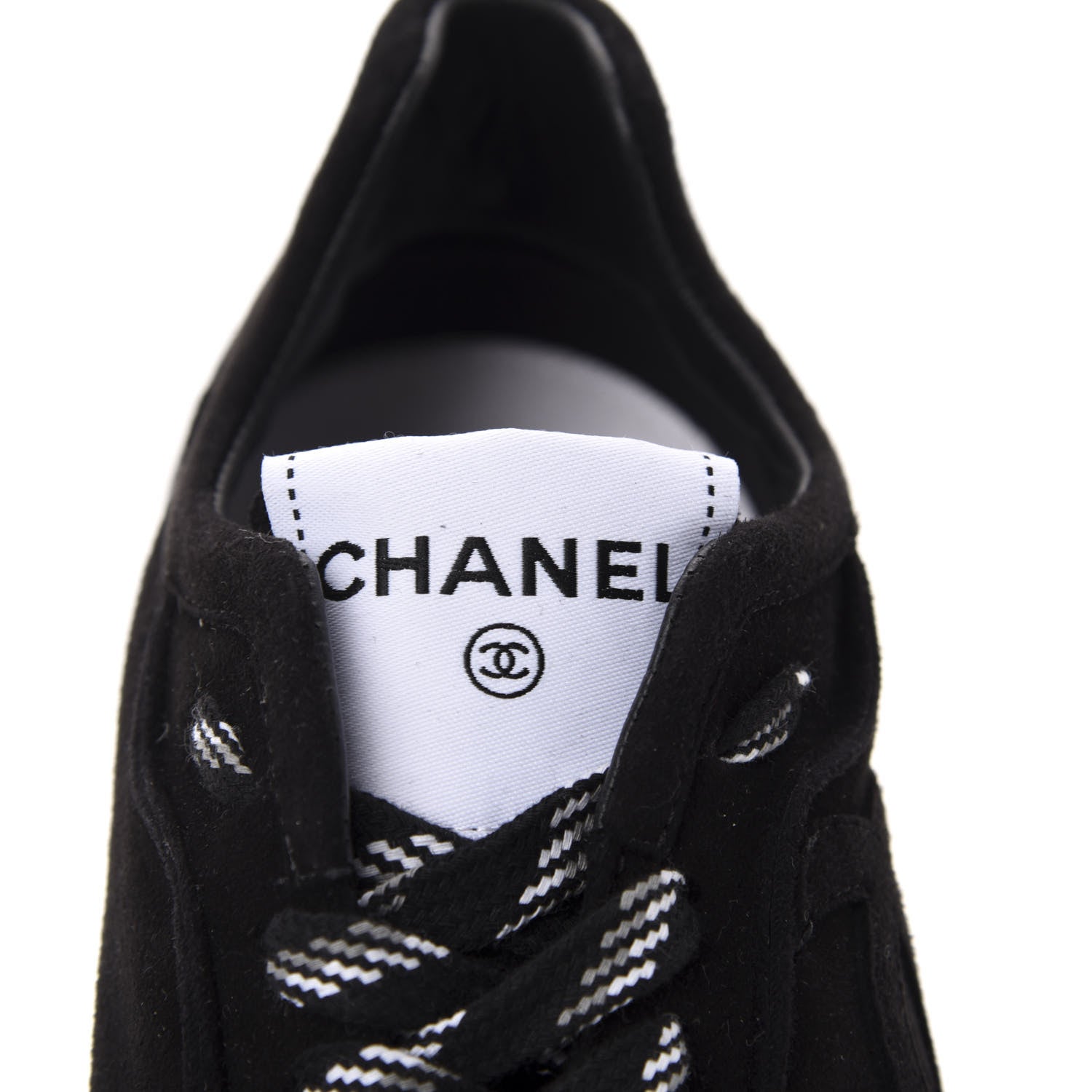 Chanel Suede Goatskin CC Sneakers 37 Black CHANEL 8 of 10