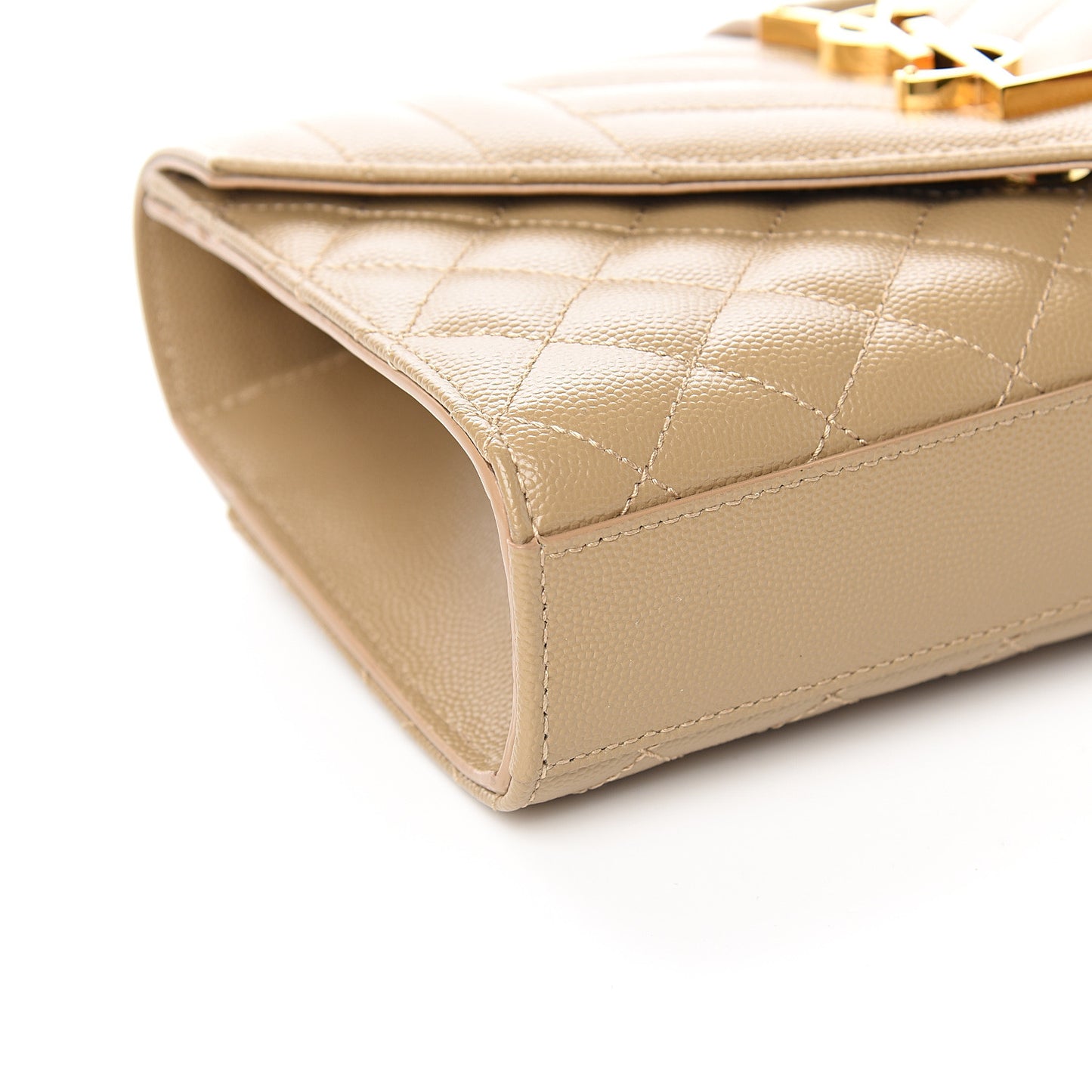 Grain De Poudre Textured Mixed Matelasse Triquilt Small Monogram Satchel Dark Latte