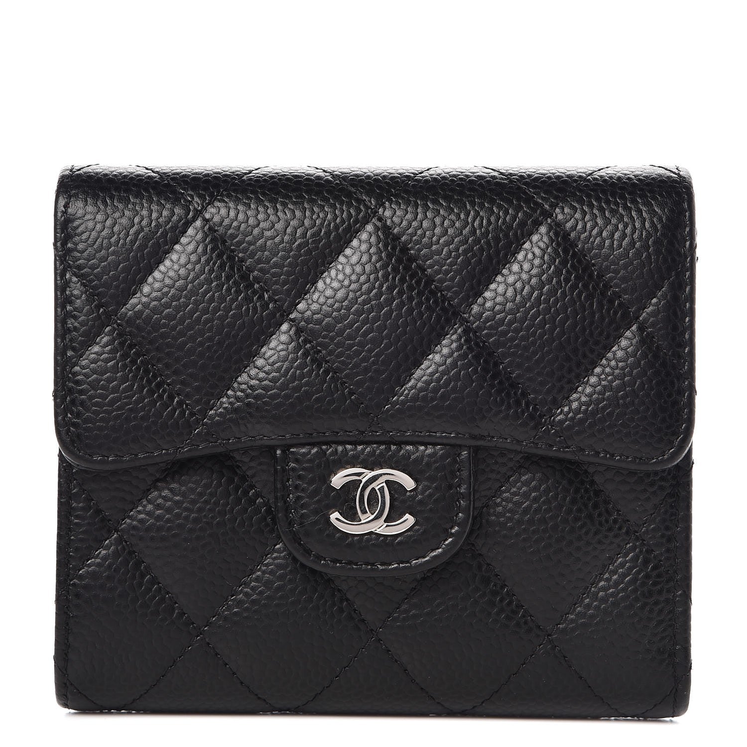 Chanel Caviar Quilted Compact Flap Wallet Black 1 of 9