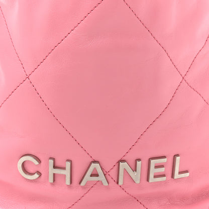 Chanel Shiny Calfskin Quilted Mini Chanel 22 Pink 8 of 10