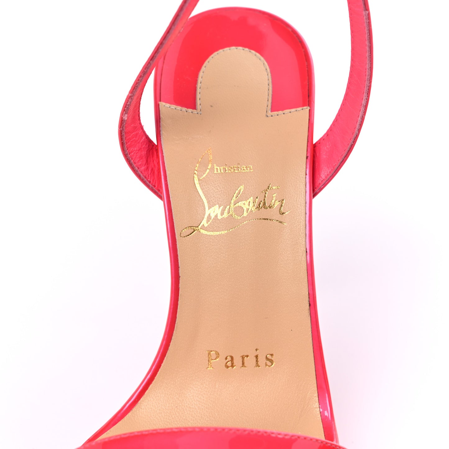 Patent Loubi Queen 120 Strap Sandals 35 Pink