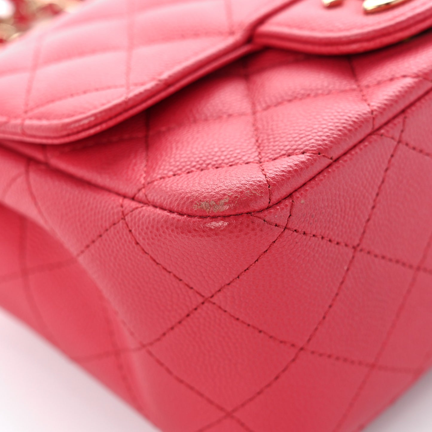 Caviar Quilted Mini Square Flap Pink