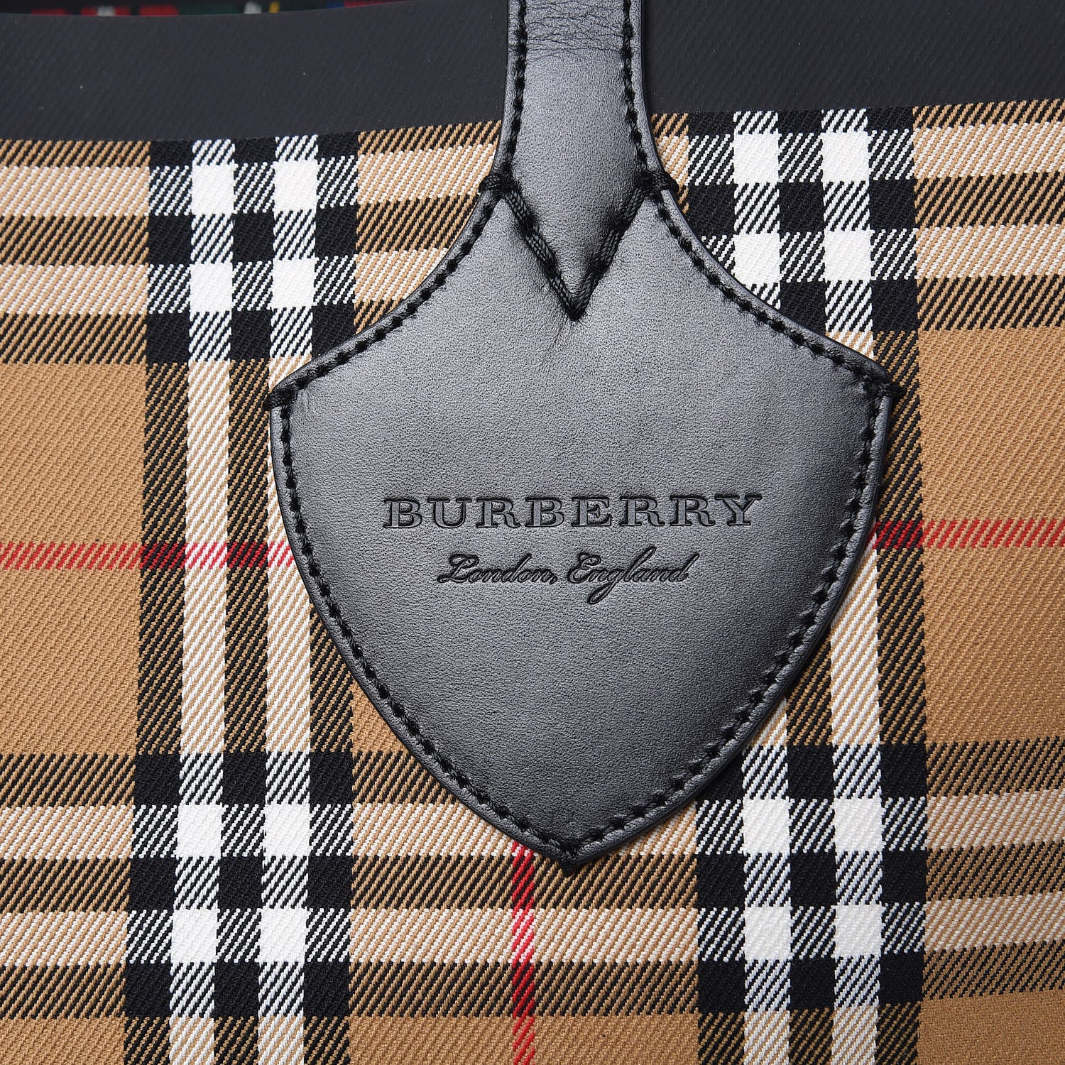 Burberry Vintage Check Medium The Giant Reversible Tote Antique Yellow Bright Red 13 of 15