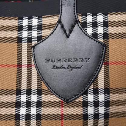 Burberry Vintage Check Medium The Giant Reversible Tote Antique Yellow Bright Red 13 of 15