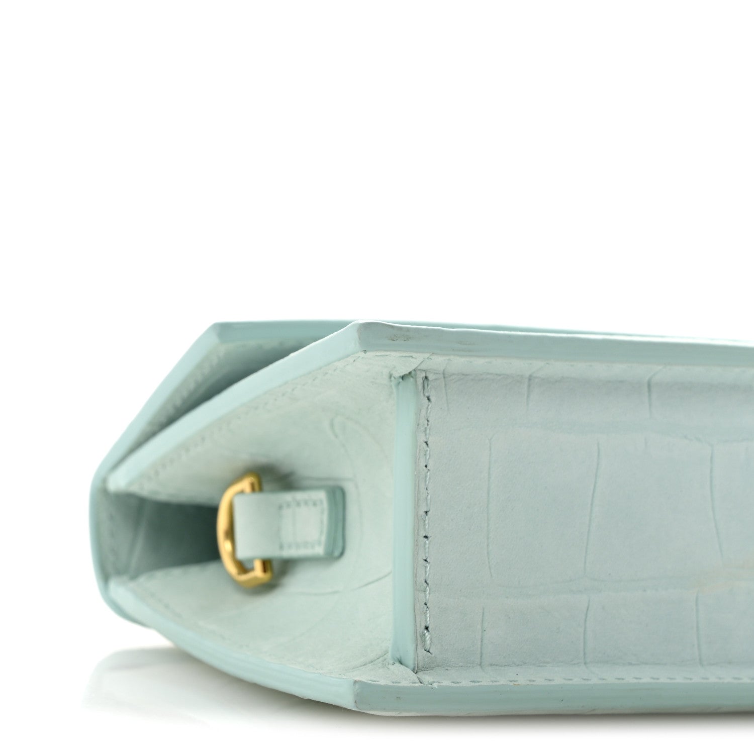 Jacquemus Nubuck Crocodile Embossed Le Chiquito Long Light Green 8 of 12