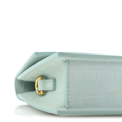 Jacquemus Nubuck Crocodile Embossed Le Chiquito Long Light Green 8 of 12
