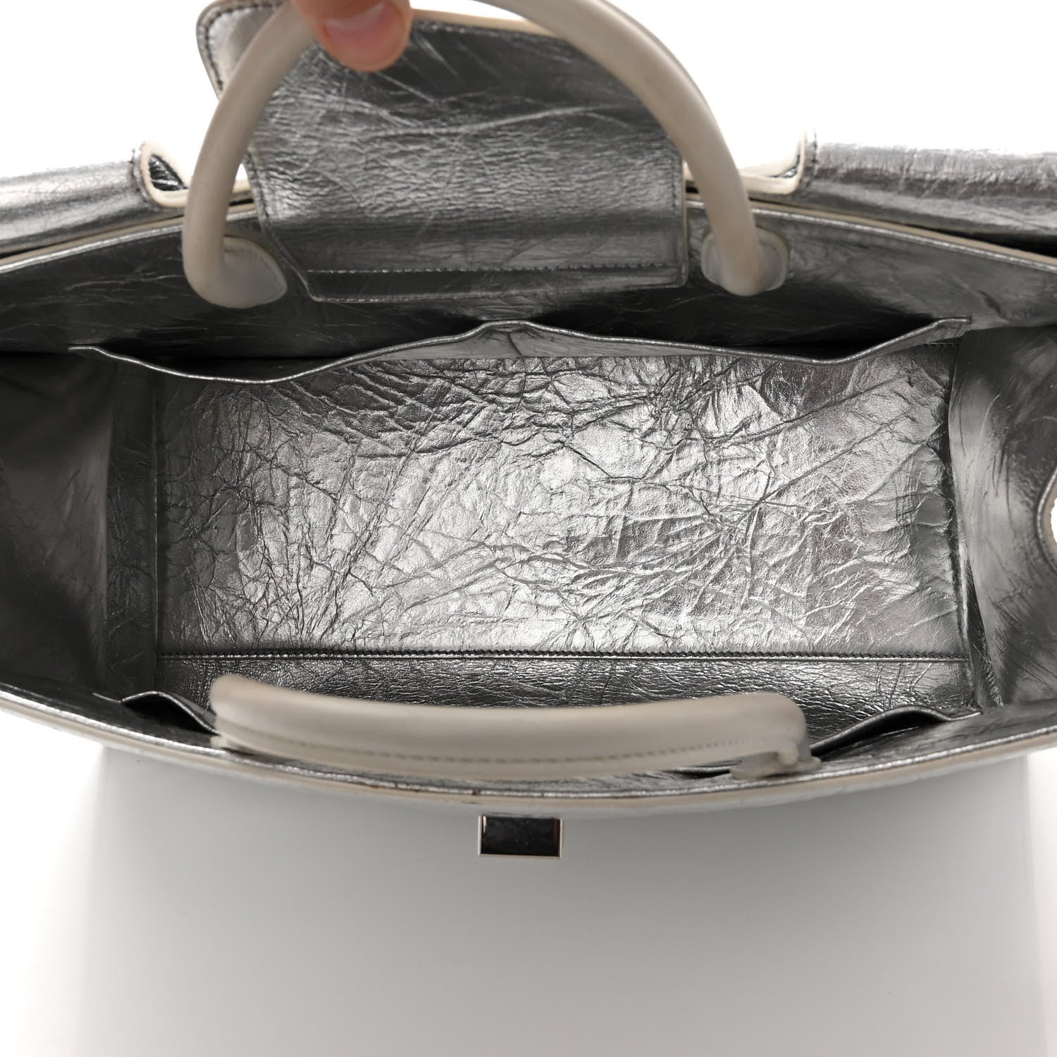 Christian Dior Metallic Calfskin Large Diorever Flap Silver 5 of 13