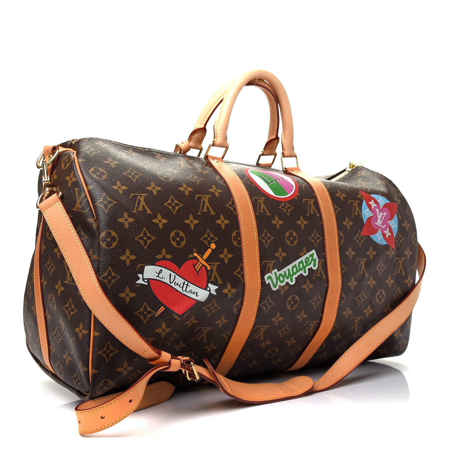 Louis Vuitton Monogram Patches Keepall Bandouliere 50 2 of 9