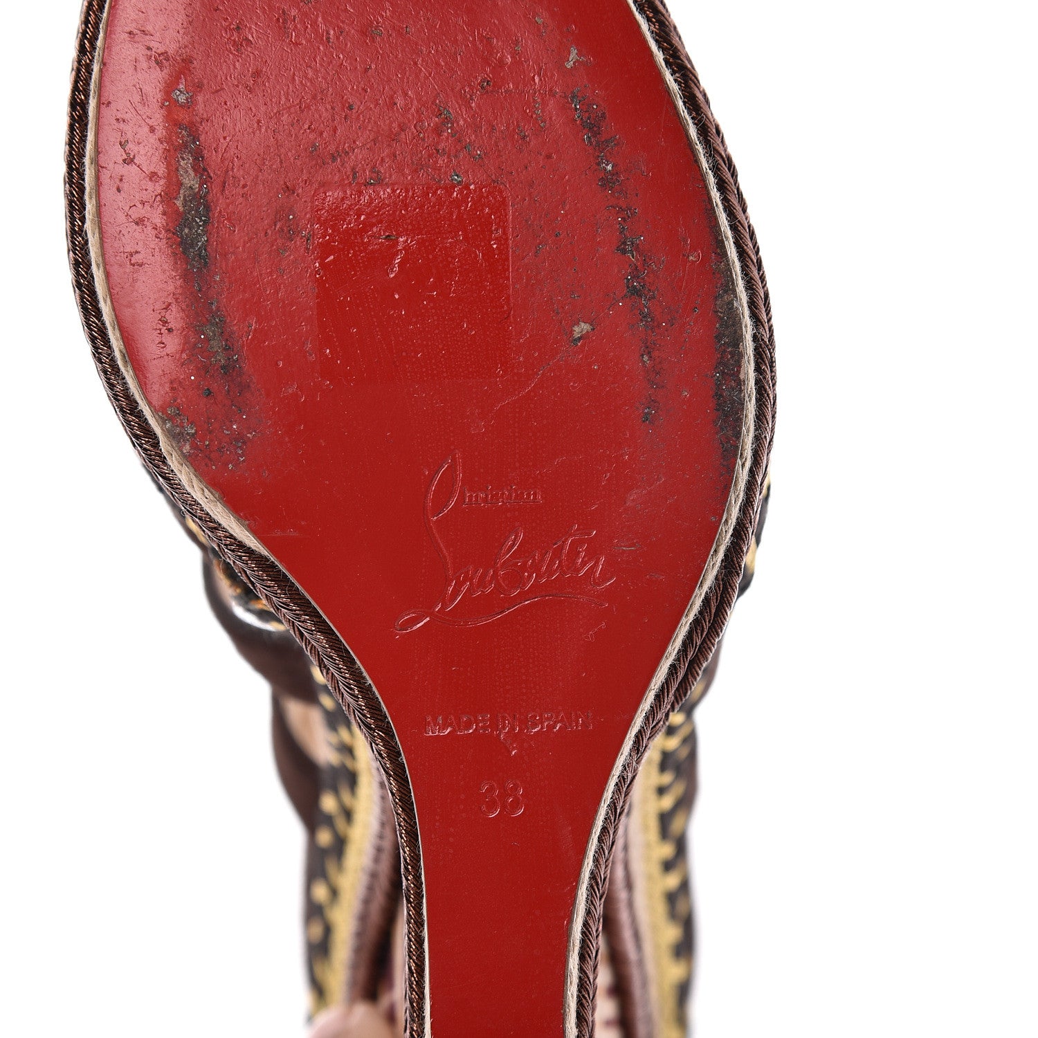Christian Louboutin Suede Tosca 140 Platform Wedge Sandals 38 Chocolate 6 of 16