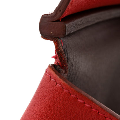 Hermes Swift Horseshoe Birkin 30 Rouge Vif Chocolate 13 of 17